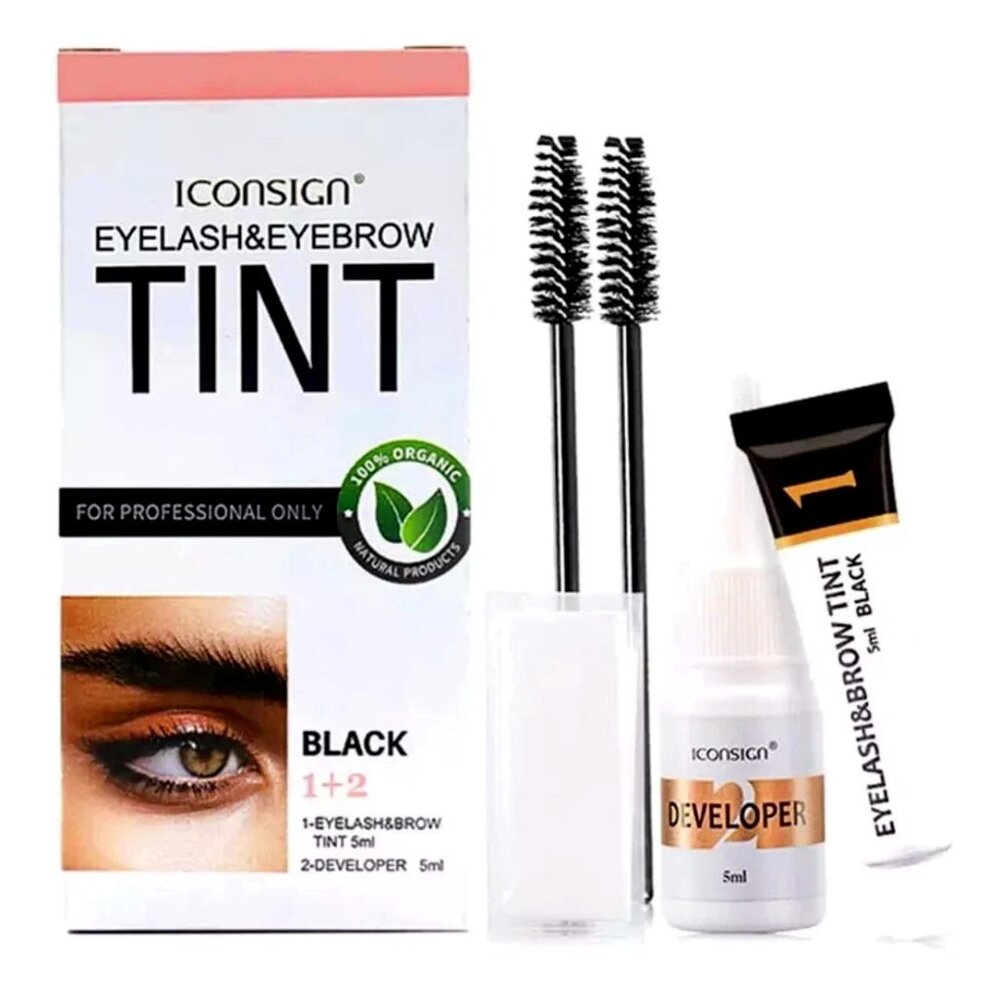 ICONSIGN Eyelash & Eyebrow Dye Tint, Black